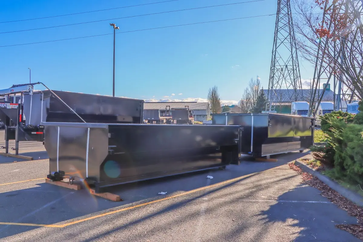 Roll-off dumpster ready for waste disposal at job site for 2 Yard Dumpster Rental in Alta Sierra